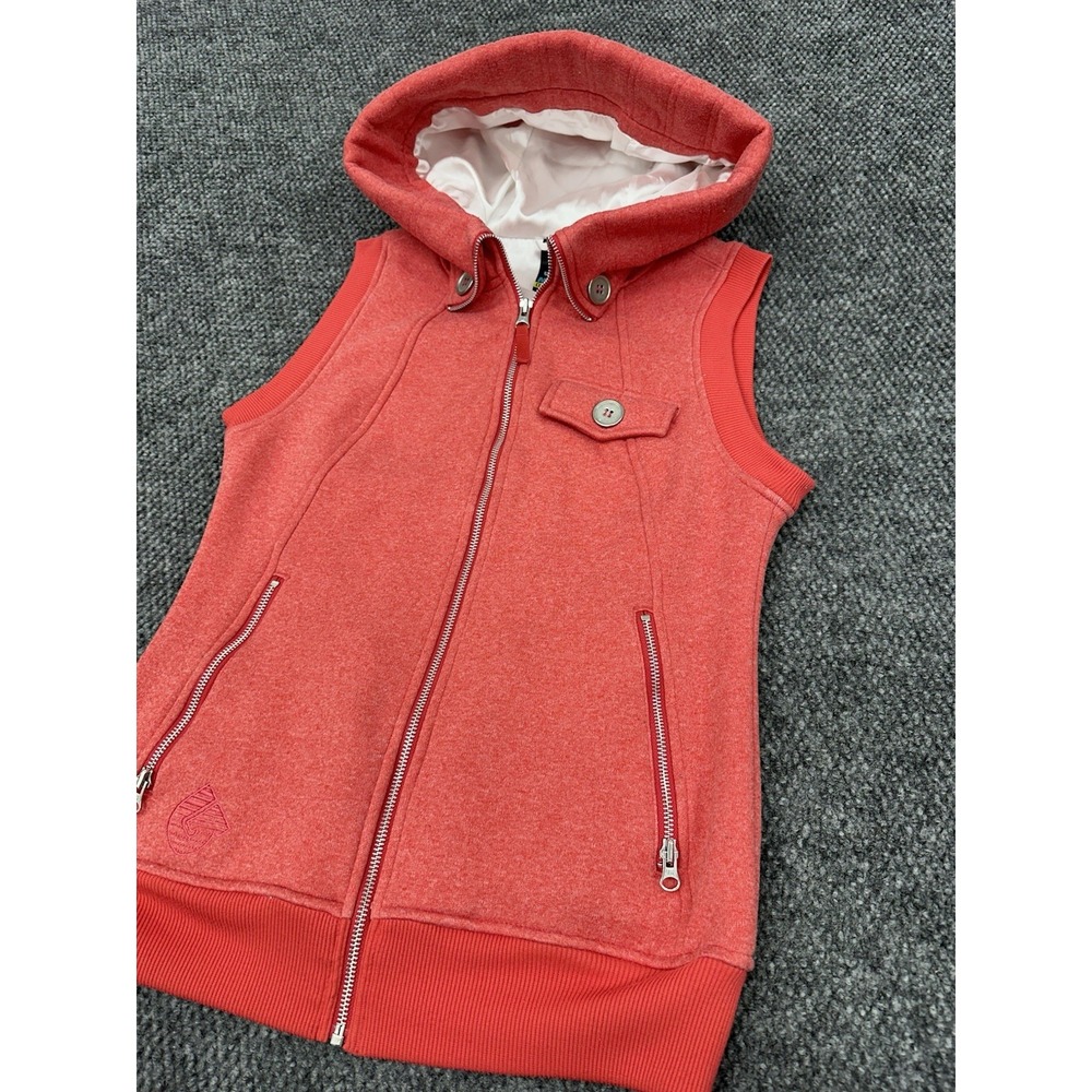 Burton Women's Medium Dryride Starr Vest Lined Hooded Ski Snowboard Red/Pink - Picture 4 of 11